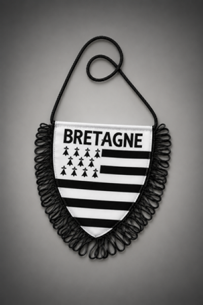 Autowimpel Bretagne Gwenn ha Du – bretonische Flagge für Auto